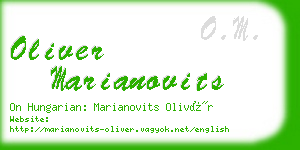 oliver marianovits business card